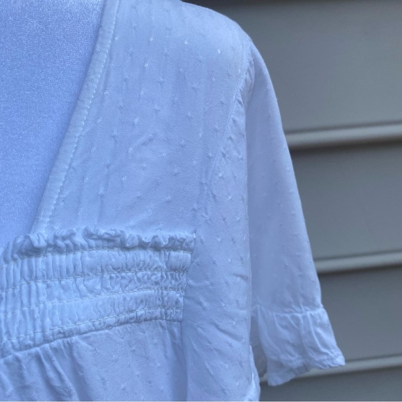 Jane and Delancey White Ruffle Women’s Tunic Oversized Size M - Picture 5 of 9